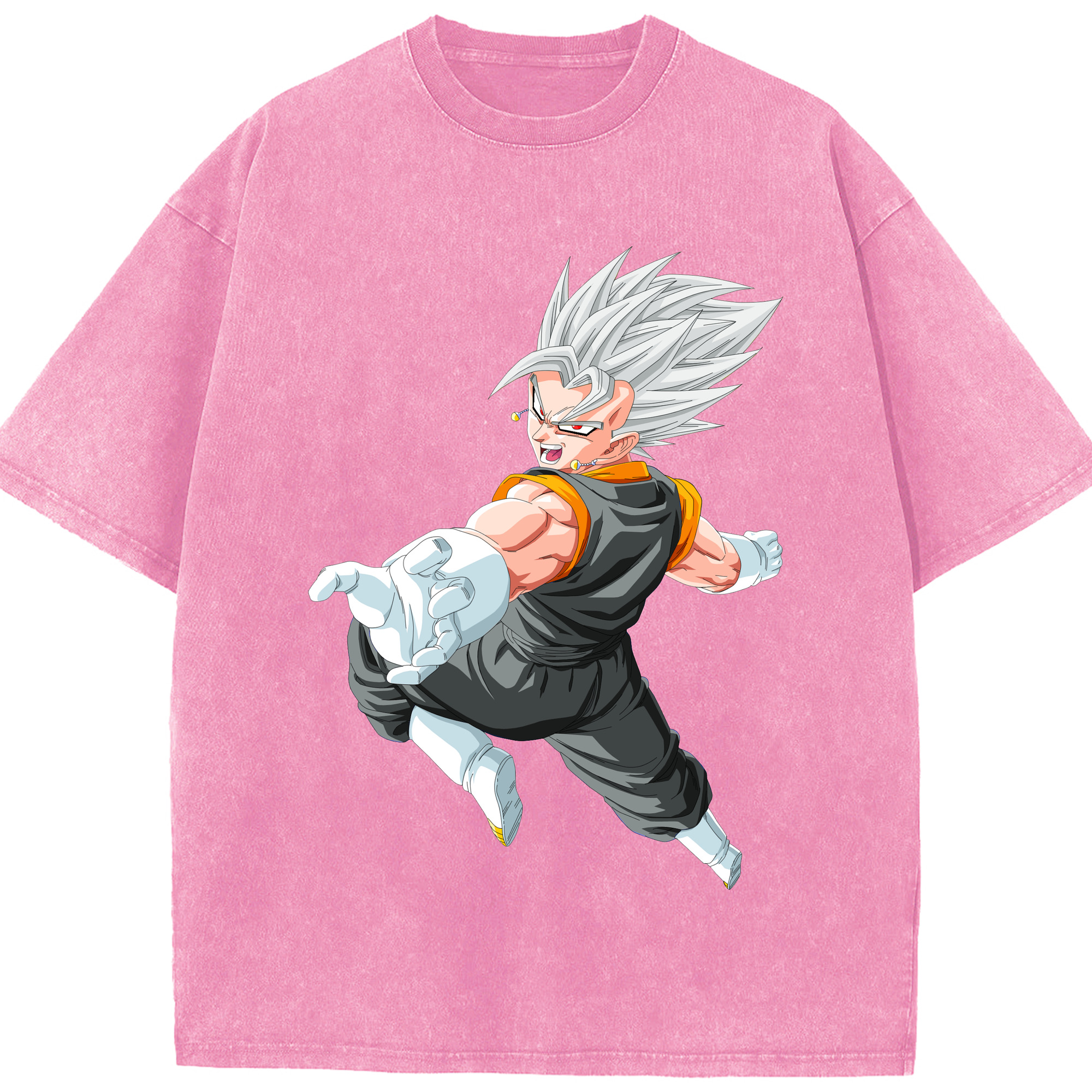 （画像用） ドラゴンボール ベジータ四世（Bejīta Yonsei）DRAGON BALL Vegeta IV 綿100% ヴィンテージ風 半袖Tシャツ（フロントプリント）